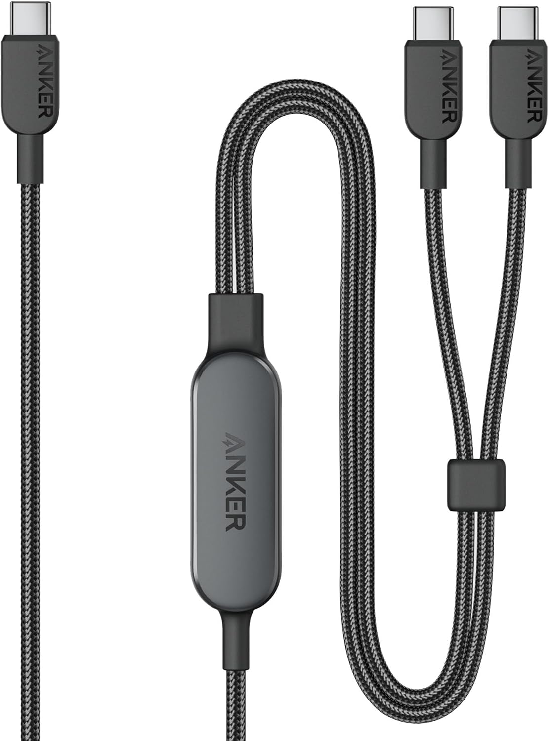 Anker Cable,6FT 2-in-1 USB C to USB C Cable 140W Max,Fast Charging for iPhone 16/16 Pro Max/15 Series,MacBook Air/Pro,and More(Braided,Black)